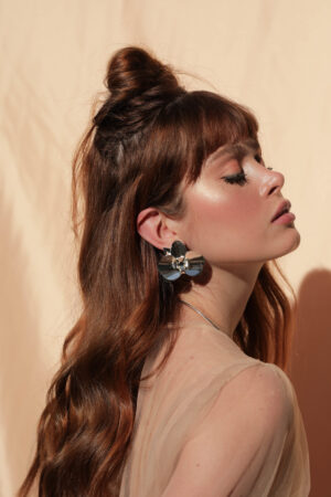 Silver-Plated Large Size Orchid Earrings