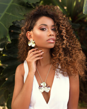 Silver-Plated Orchid Necklace